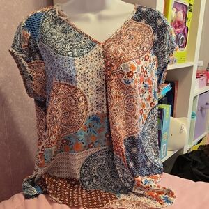 Paisley Patchwork Women's Top Small